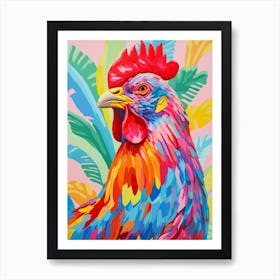 Colourful Bird Painting Chicken 6 Art Print