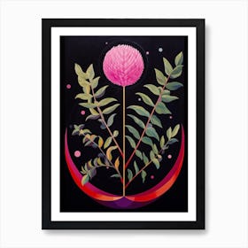 Globe Amaranth 1 Hilma Af Klint Inspired Flower Illustration Art Print
