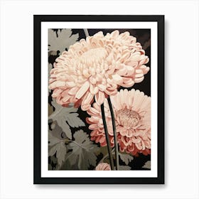 Flower Illustration Chrysanthemum 4 Poster