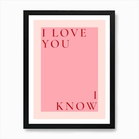 I Love You I Know Affiche