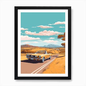 A Ford Mustang In The The Great Alpine Road Australia 1 Art Print