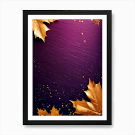 A Gradient Canvas Displaying A Purplish Pink To Gold Splash Against A Lavish Autumn Themed Backgroun (5) Art Print