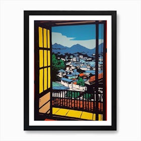 A Window View Of Tokyo In The Style Of Pop Art 4 Art Print