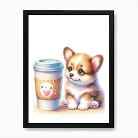 Corgi Puppy Art Print