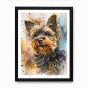 Yorkshire Terrier Watercolor Painting 4 Art Print