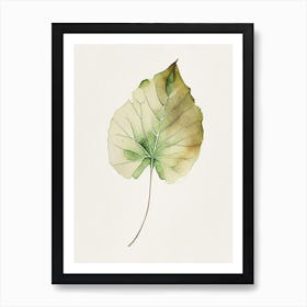 Malva Leaf Minimalist Watercolour Art Print