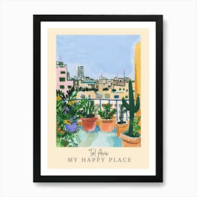 My Happy Place Tel Aviv 2 Travel Poster Art Print