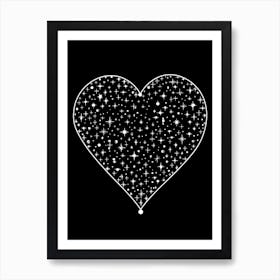 Celestial Zodiac Heart & Glitter 2 Art Print