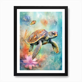 Beach House Sea Turtle  7 Art Print