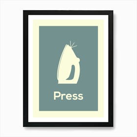 Laundry Print Press Blue Art Print