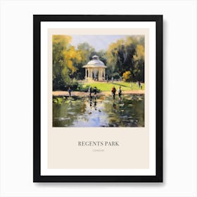 Regents Park London 4 Vintage Cezanne Inspired Poster Art Print