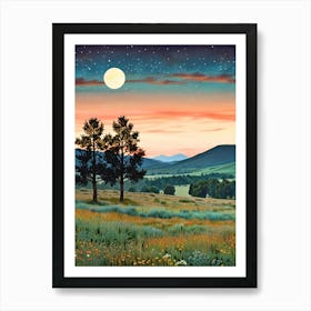 Sunset In The Meadow Art Print