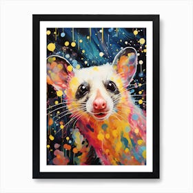  A Climbing Possum Vibrant Paint Splash 1 Art Print