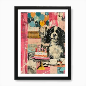 Dog Birthday Party Collage 3 Art Print