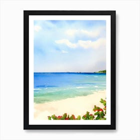 Plage De La Caravelle 2, Guadeloupe Watercolour Art Print