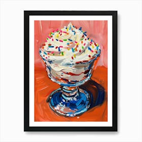 Rainbow Trifle With Sprinkles Mixed Media Painting 1 Art Print