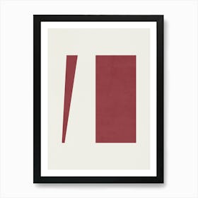 ABSTRACT MINIMALIST GEOMETRY - RED Art Print