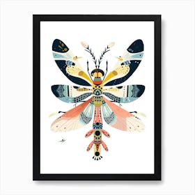 Colourful Insect Illustration Damselfly 8 Art Print