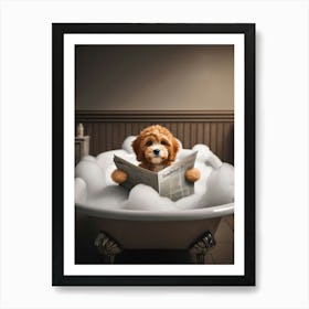 Cockapoo Soaking In The Bath Art Print