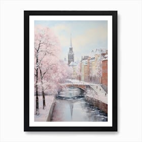 Dreamy Winter Painting Copenhagen Denmark 1 Art Print