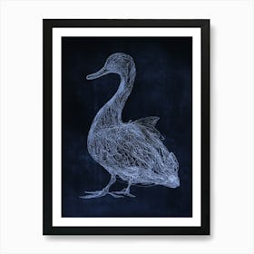 Duck On A Blackboard Art Print