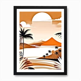 Tropical Landscape With Palm Trees 16 Art Print