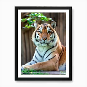 A majestic tiger with vibrant orange and black stripes Art Print