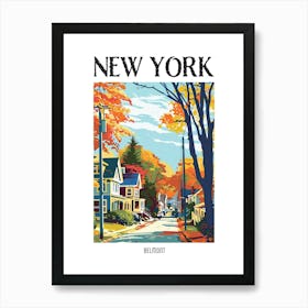 Belmont New York Colourful Silkscreen Illustration 2 Poster Art Print