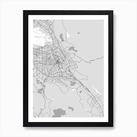 San Jose City Map Art Print