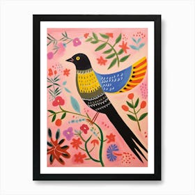 Pink Scandi Chimney Swift 1 Art Print