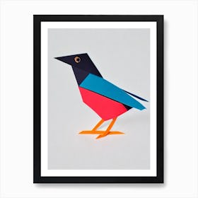 Cowbird 2 Origami Bird Art Print