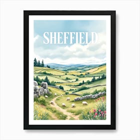 Sheffield Retro Vintage Travel V 02 Art Print