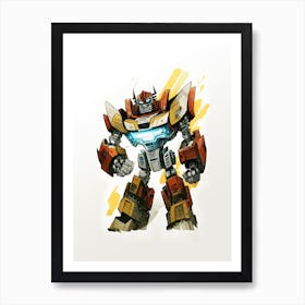 Transformer Car Robot Orange Art Print