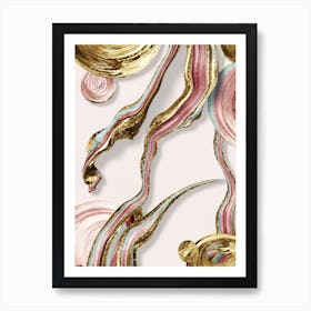 Gold And Pink Swirls Art Print