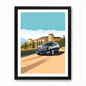 A Cadillac Escalade In The Tuscany Italy Illustration 4 Art Print