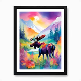 Moose Painting Art Print