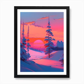 Lapland Dreamy Sunset Art Print