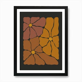 Moody Autumn Flower Trio 3 Art Print