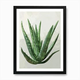 Aloe Vera Plant Minimalist Illustration 7 Art Print