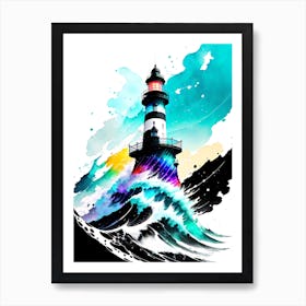 Lighthouse In The Ocean 7 Art Print