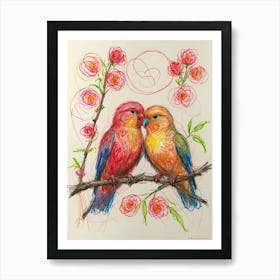 Lovebirds Art Print