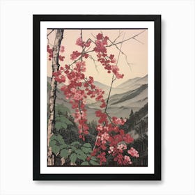 Yama Zakura Mountain Cherry 1 Vintage Botanical Woodblock Art Print