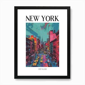 East Village New York Colourful Silkscreen Illustration 3 Poster Art Print