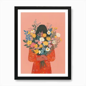 Spring Girl With Wild Flowers 3 Art Print