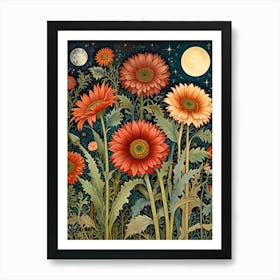 william morris Gerbera Daisies 1 Art Print