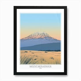 Mount Monadnock Usa Color Line Drawing 2 Poster Art Print