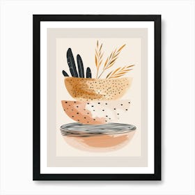 Bowls And Plants Art Print