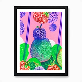 Feijoa Risograph Retro Poster Fruit Art Print