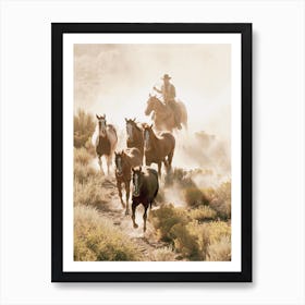 Horse Roundup Art Print