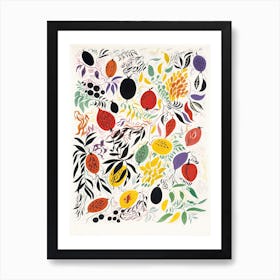 Passionfruit Fruit Drawing 1 Art Print